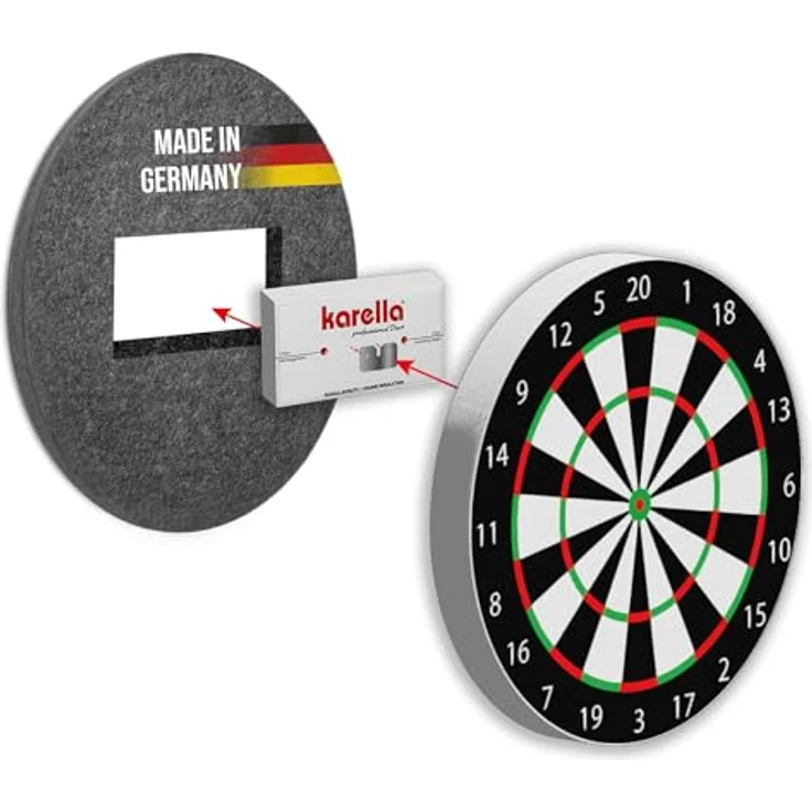 Karella Schallschutz "Compact" für Steeldartboards, Geräuschreduzierung über 80%, anthrazit, Ø 45 cm – Bild 1