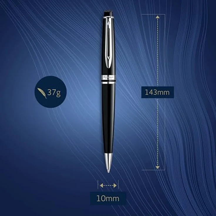 Waterman Expert, Schreibstift in Schwarz und Silber, zeitgenössisches Design für präzises Schreiben – Bild 3
