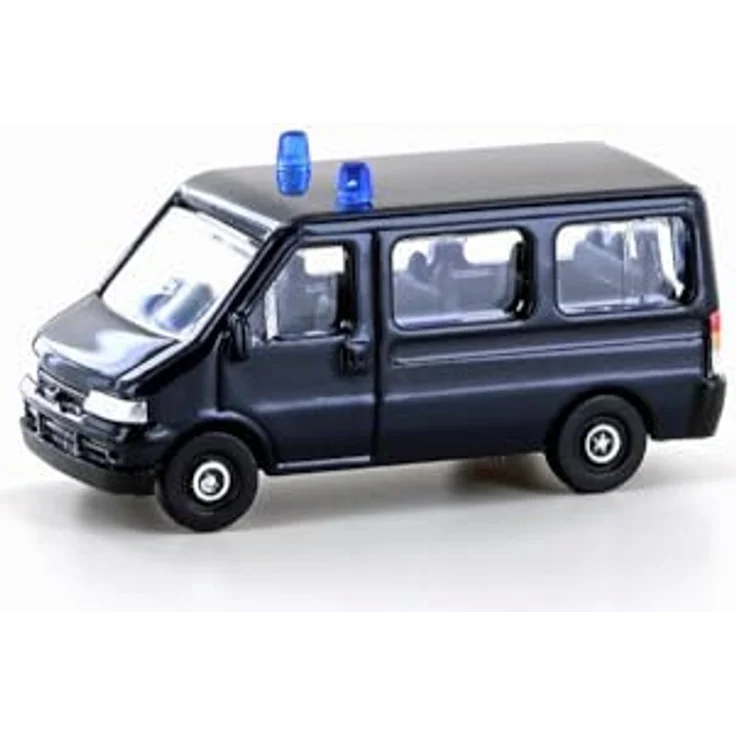 LEMKE Minis FIAT Ducato II Bus, dunkelblau mit Blaulicht - Spurweite N, vorbildgetreu – Bild 1