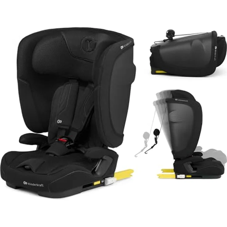 Kinderkraft Fix2Go Autokindersitz Black, 9-36 kg mit Schlaffunktion, Neigungsverstellung und SAFERIDE Sensor – Bild 1
