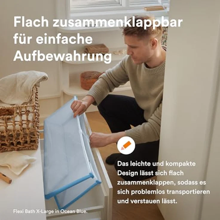 Stokke Flexi Bath X-Large, faltbare Babybadewanne in Lavender, geräumig und leicht, ideal für zuhause und unterwegs, für Kinder von 0-6 Jahren – Bild 3