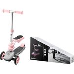 HyperMotion Kinder-Roller 3in1 mit Abnehmbarem Sitz in Rosa, Dreirad, Kick-Scooter, Laufrad - Faltbar