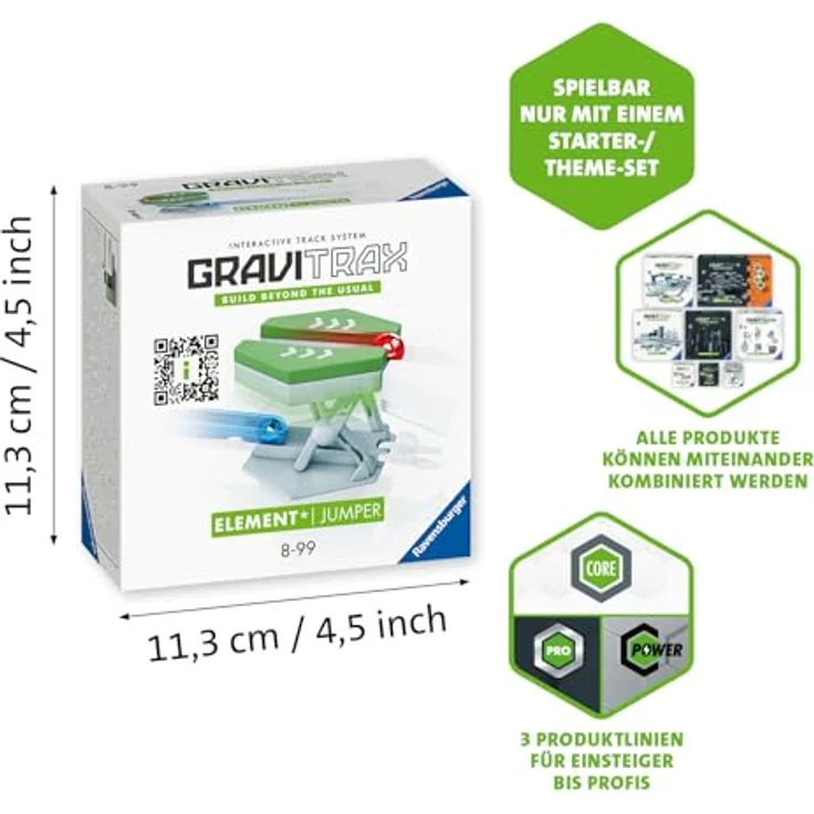 Ravensburger GraviTrax Element Jumper - Zubehör für das Kugelbahnsystem. Kombinierbar mit allen GraviTrax Produktlinien, Starter-Sets, Extensions und Elements, Konstruktionsspielzeug ab 8 Jahren – Bild 4