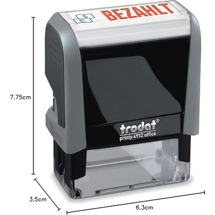 TRODAT Stempel Printy 4912, selbstfärbend mit Lagertext »Bezahlt«, blau/rot, dokumentenecht – Bild 10