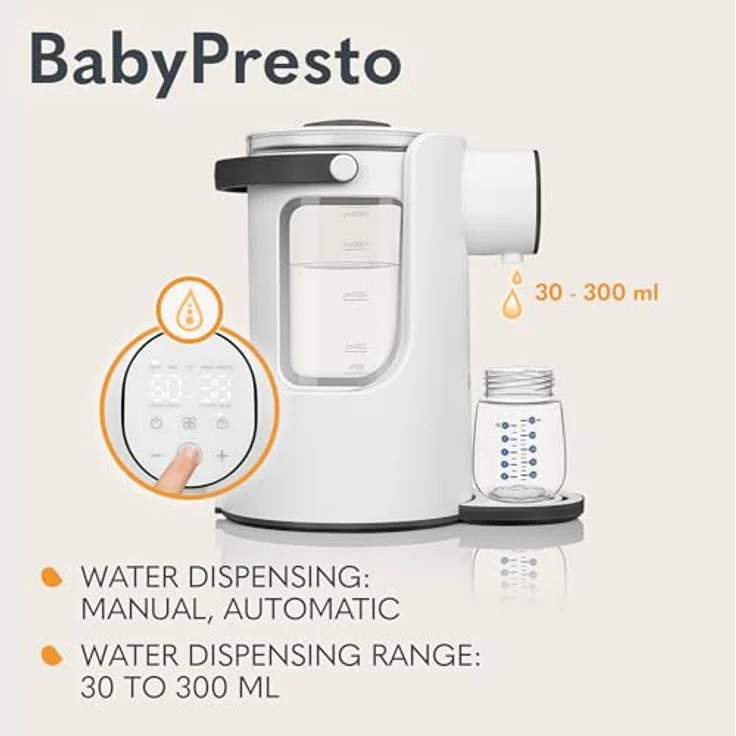 Lionelo BABYPRESTO Babymilchmaschine, elektrischer Warmwasserbereiter 2 Liter Kapazität 1000 W, hält warm 24 h Wasserdosierung 30-300 ml, Entchlorung – Bild 4