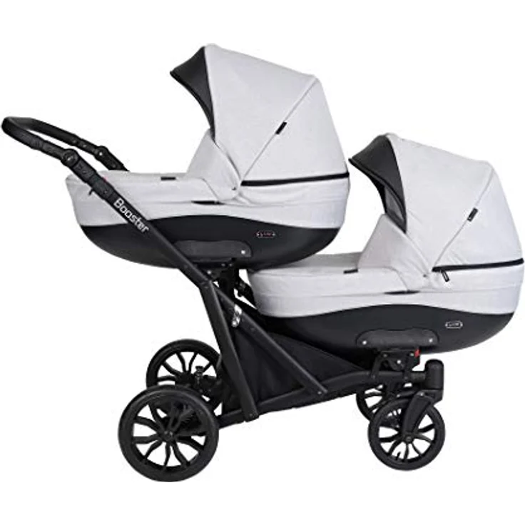 Kunert KUNERT BOOSTER 3in1 2in1 Kinderwagen Komplettset Zwillingskinderwagen Babywagen Kombikinderwagen Komplettset Geschwisterwagen Kinder Wagen set Zwillingsbuggy Doppelkinderwagen (Grau, 3 in 1 Cosmo) - Sicher, bequem und vielseitig – Bild 2
