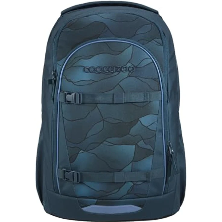 Coocazoo EVERY „Christal Waves“, ergonomischer Schulrucksack in Blau, höhenverstellbar mit Brustgurt & Hüftgurt, 30L Volumen, reflektierende Elemente, für ab der 3. Klasse – Bild 1