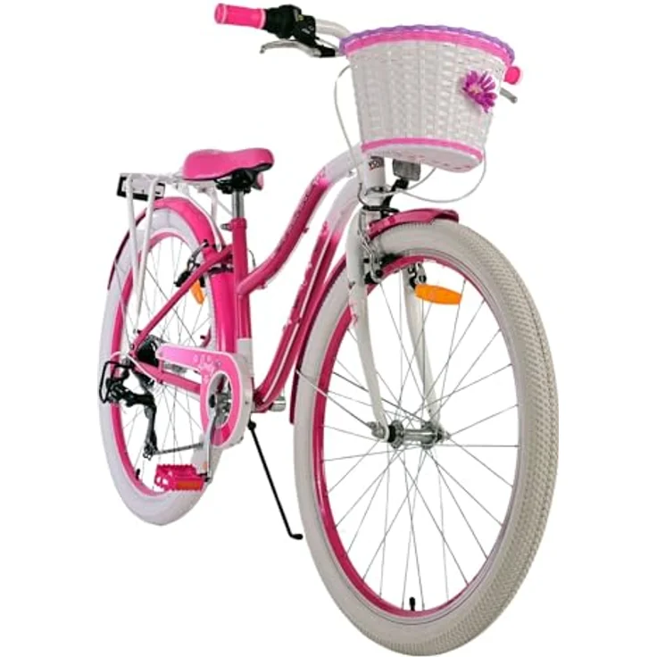 Volare Kinderfahrrad Lovely 26 Zoll Rosa, Mädchen Fahrrad mit 7 Gängen, Reflektoren und Klingel – Bild 5