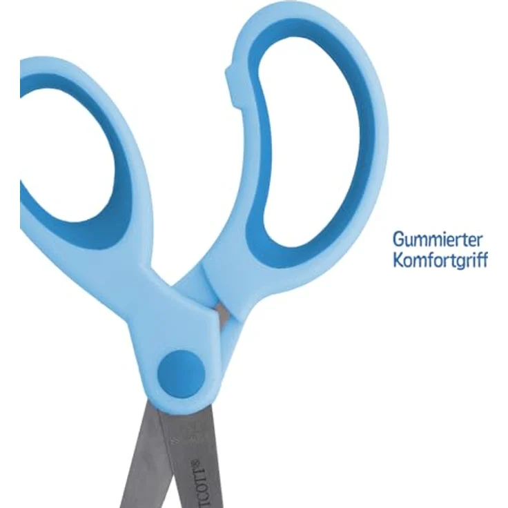 Westcott Softgrip Kids Kinderschere für Rechtshänder mit Spitze, 13 cm, blau – Bild 3