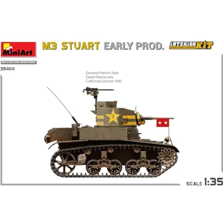 Other 1:35 M3 Stuart, Modellfahrzeug Kit mit Interior und beweglichen Kettengliedern, 7 Varianten Decals – Bild 8