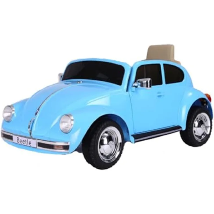 schnaeppchenmeile-online Kinder Elektroauto Volkswagen Käfer Oldtimer, 12 Volt, zwei Motoren, Soft Start, Musikmodul, 1-Sitzer für Kinder bis 5 Jahre