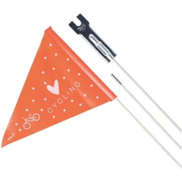 XLC Sicherheitswimpel SF-C02, dreiteilig in Schwarz/Orange, leicht und hochwertige Verarbeitung für Kinderfahrräder