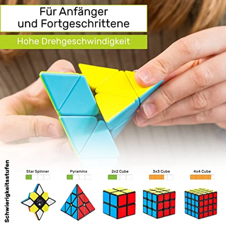 CUBIDI® - Zauberwürfel Pyramide - Spannender Pyraminx Brainteaser für Kinder und Erwachsene (ohne Sticker) – Bild 8