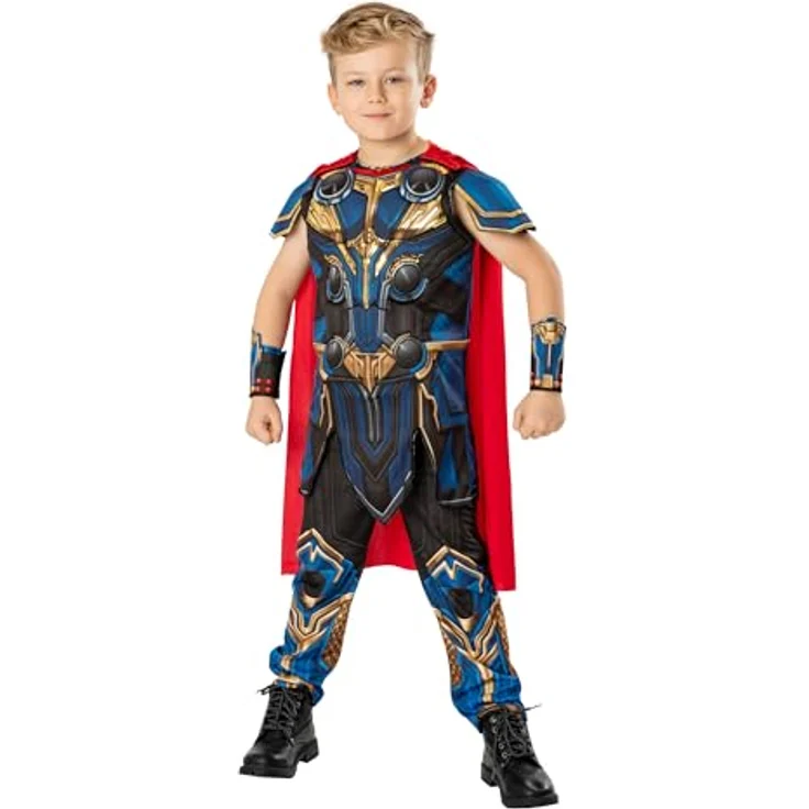 Rubie's Thor Deluxe Kinderkostüm Halloween, offiziell lizenziertes Superheldenkostüm, flexibel gestaltbar, in Großbritannien entworfen – Bild 1