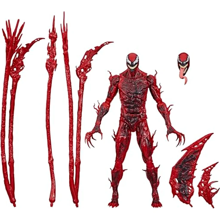 Marvel Legends Series Carnage, Deluxe Action-Figur mit 6 Zubehörteilen, 15 cm, Rot – Bild 1