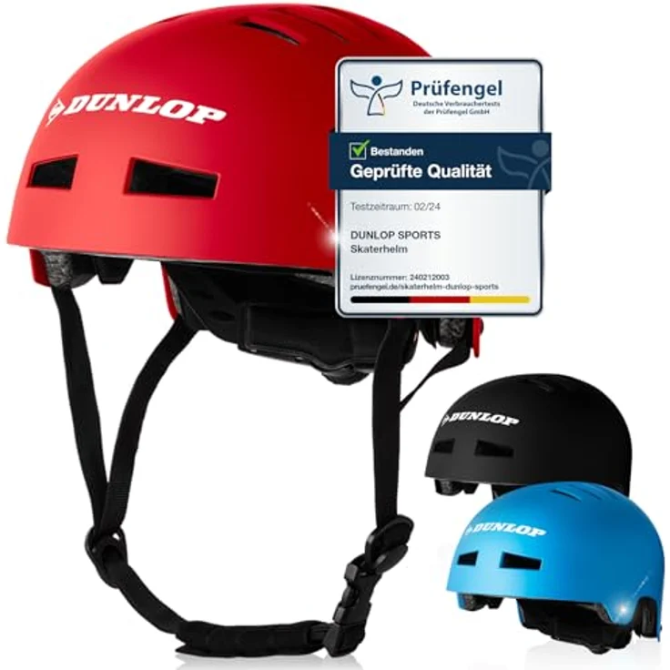 Dunlop Sports Fahrradhelm Urban Cool Pro - Test Sehr Gut - Leichter robuster Allrounder Helm, 14 Fach belüftet, Schnellverschluss, Auto Kopfanpassung (Rot, L (58-61cm)) – Bild 1