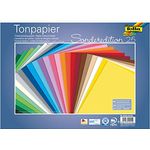 folia 6725/25 99 - Tonpapier Mix, 25 x 35 cm, 130 g/qm, 25 Blatt sortiert in 25 Farben - ideale Grundlage für vielseitige Bastelarbeiten