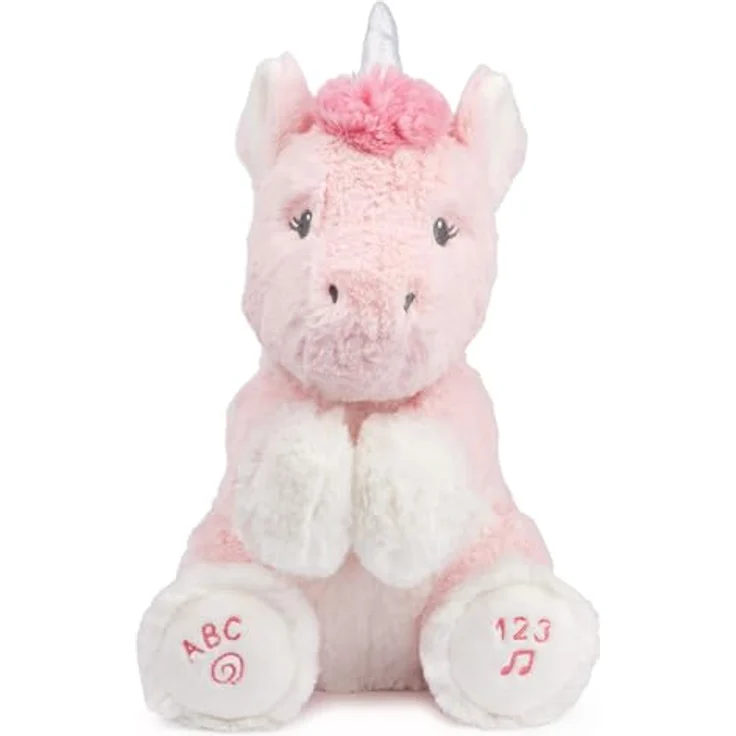 GUND Alora, das Einhorn - ca. 30 cm großes interaktives Plüschtier, singt EIN ABC Lied und EIN 123 Lied, spricht, klatscht in die Hände und das Horn leuchtet, ab 10 Monaten – Bild 2