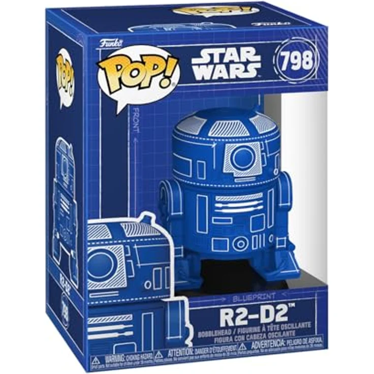Funko Pop! Star Wars: R2-D2 (Blueprint), Vinyl-Sammelfigur, 9,5 cm, hochwertiges Vinyl, ideales Geschenk für Sammler und Fans – Bild 1