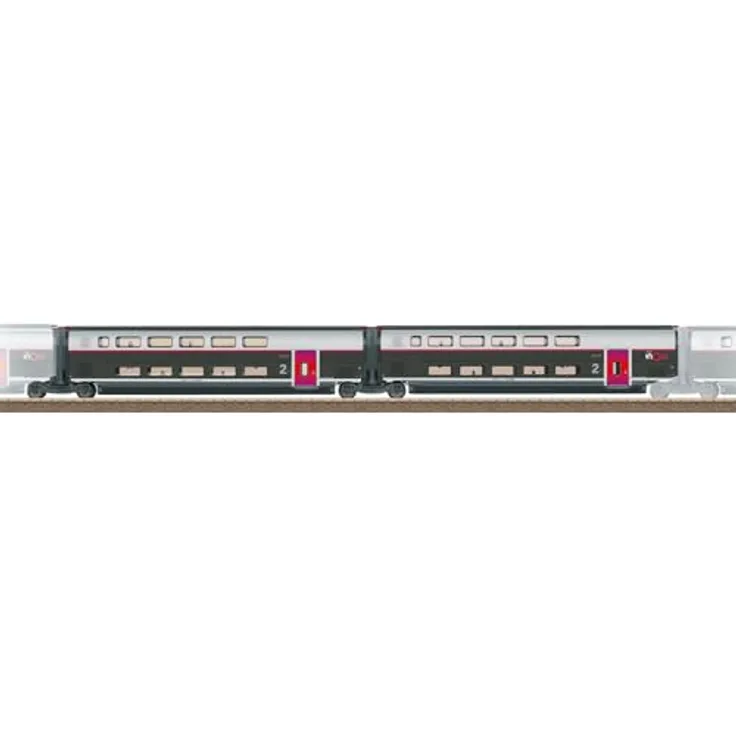 Trix Ergänzungswagen-Set 2 zum TGV INOUI, Spur H0, Art.-Nr. 23188, mit LED-Innenbeleuchtung