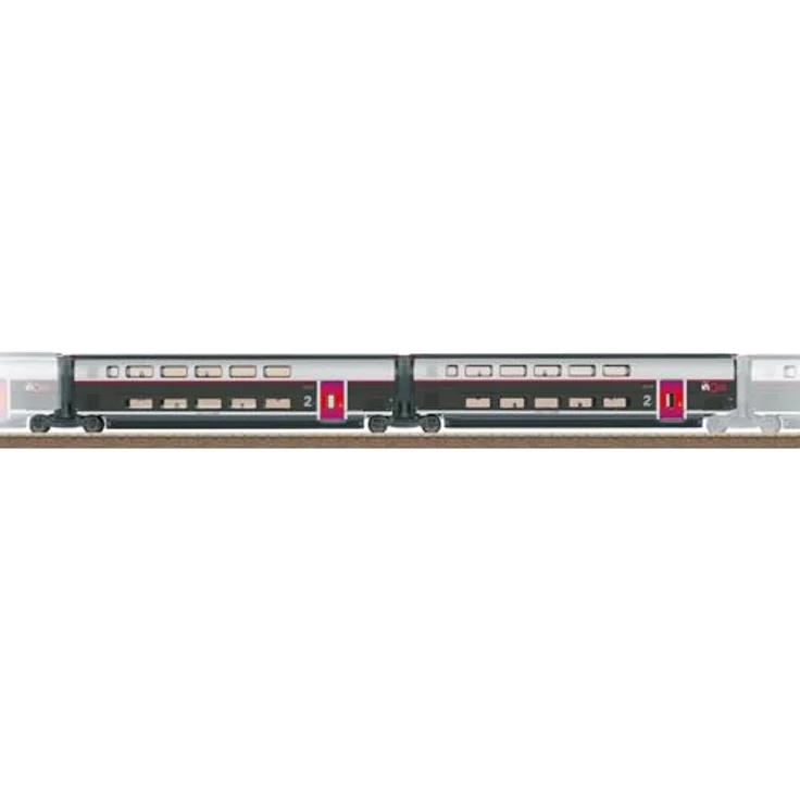 Trix Ergänzungswagen-Set 2 zum TGV INOUI, Spur H0, Art.-Nr. 23188, mit LED-Innenbeleuchtung – Bild 1