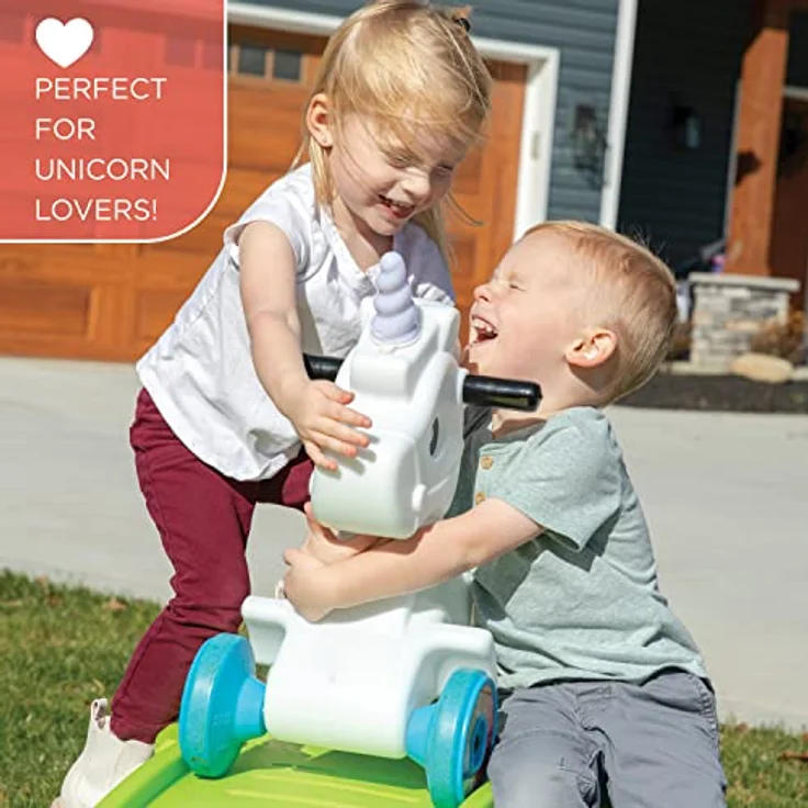 Step2 Unicorn Up & Down Roller Coaster Kinderachterbahn | Kinder Achterbahn mit Einhorn Fahrzeug für den Garten oder Indoor | Kinderspielzeug mit Auto. – Bild 5