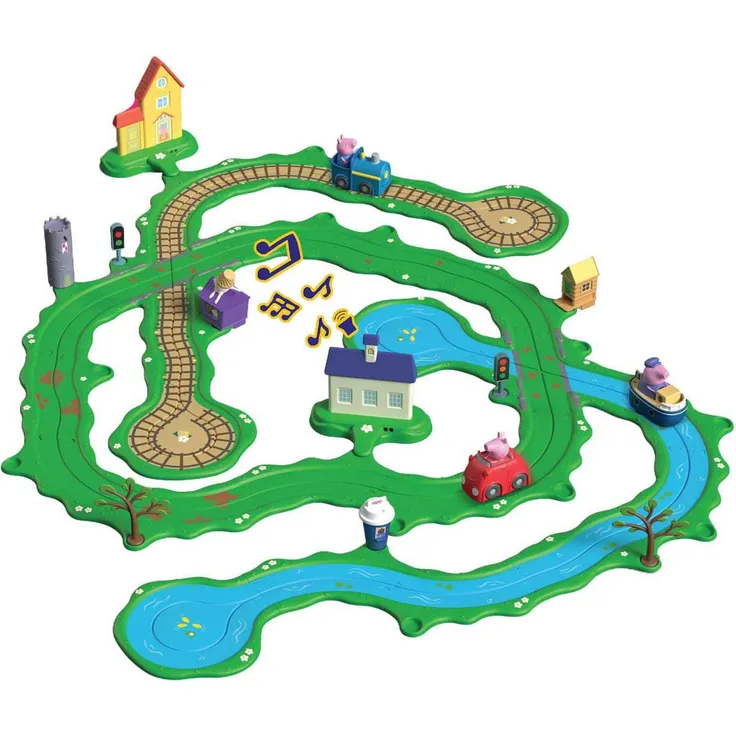 Spectron Peppa Pig flitzt herum – Peppas großes Weltset, Spielzeugauto für Kinder ab 3 Jahren, robuste Kunststoffkonstruktion, batteriebetrieben