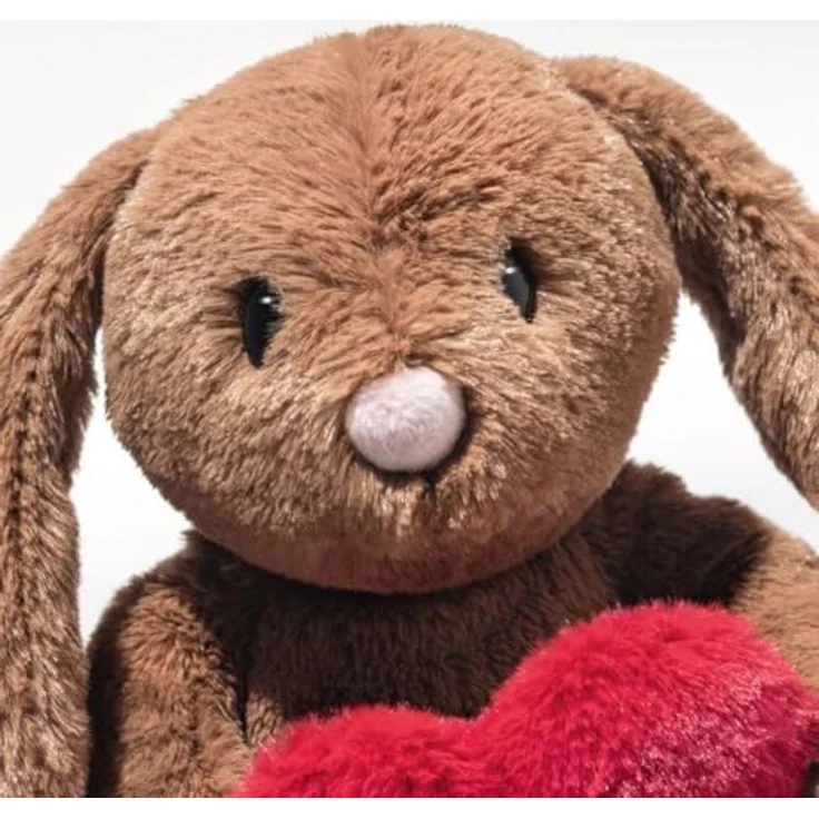 Steiff Hase Hoppie Love, Kuscheltier aus weichem Plüsch, braun, 16 cm mit Herz, maschinenwaschbar bis 30°C – Bild 3