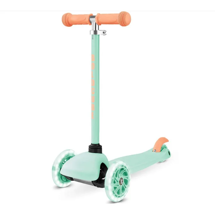 BOLDCUBE Teeny 3-Rad-Tretroller, leuchtende blinkende Räder, höhenverstellbarer Lenker, für Kinder von 2 bis 6 Jahren