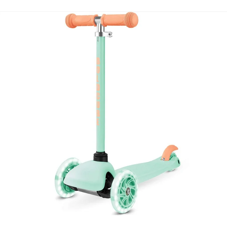 BOLDCUBE Teeny 3-Rad-Tretroller, leuchtende blinkende Räder, höhenverstellbarer Lenker, für Kinder von 2 bis 6 Jahren