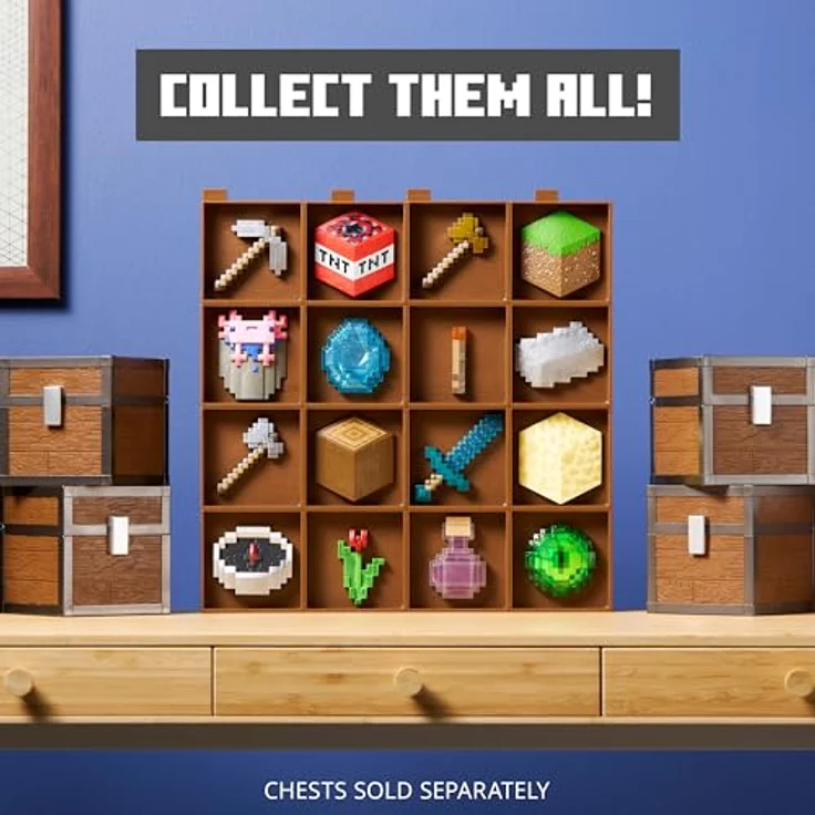 Noble Collection Minecraft Loot Chest The End, 10 cm Beutetruhe mit Diamantschwert, Endstein, Drachenatem-Flasche und Auge von Ender – Bild 5
