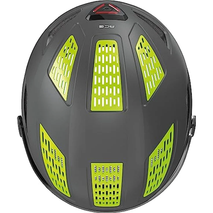 ABUS Stadthelm Hyban 2.0 ACE - Fahrradhelm mit Visier, Licht und ABS-Hartschale - für Damen und Herren - Grau (titan), Größe M​ – Bild 4