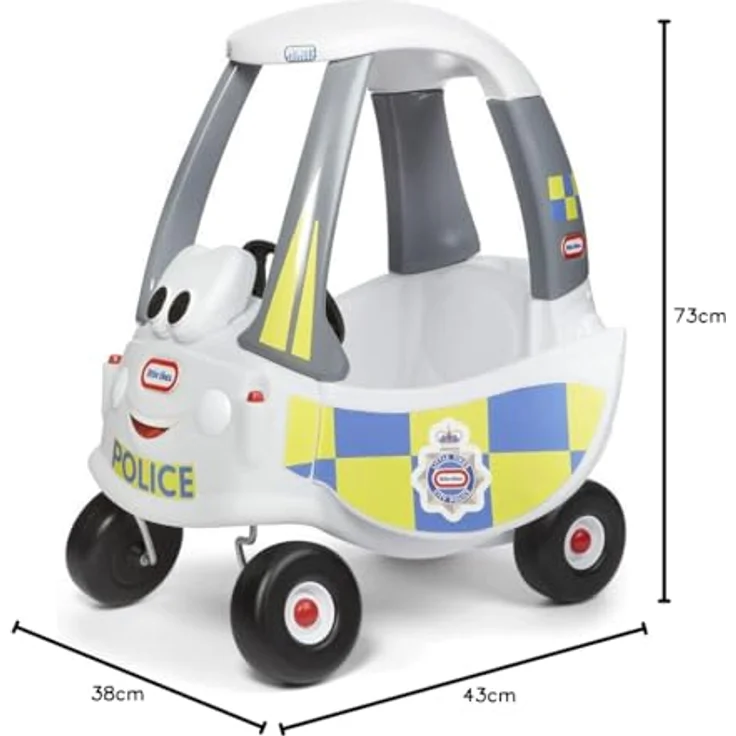 Little Tikes Polizei Cozy Coupé, Rutschfahrzeug mit Tür, entfernbarer Bodenplatte und Hupe, ab 18 Monaten bis 5 Jahren – Bild 5