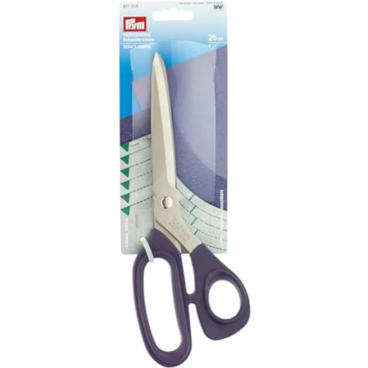 Prym Professional Schneiderschere 9 1/2'' (25 cm), Edelstahl, ergonomischer Soft-Griff, Blau – Bild 1