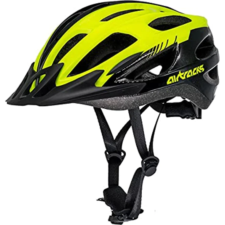 Airtracks Fahrradhelm für Herren Damen Master RD-10 Allround Radhelm MTB Helm verstellbar Schwarz-Neon, S-M 54-58cm – Bild 1