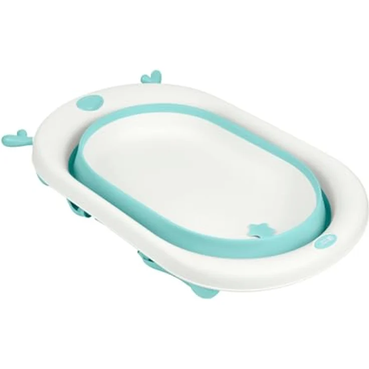 Kikka Boo faltbare Babybadewanne Foldy mit Wasserablauf, leicht zu reinigen, ab Geburt, grün – Bild 3