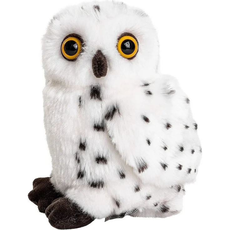 Uni-Toys Kuscheltier Schnee-Eule - 19 cm (Höhe) - Plüsch-Vogel - Lebensecht und zu 100 % recyceltes Füllmaterial – Bild 1