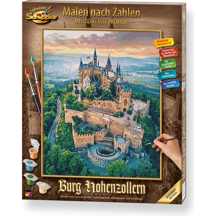 Schipper MNZ - Burg Hohenzollern, Malvorlage mit fantastischem Blick auf die prachtvolle Burg und Umgebung – Bild 1