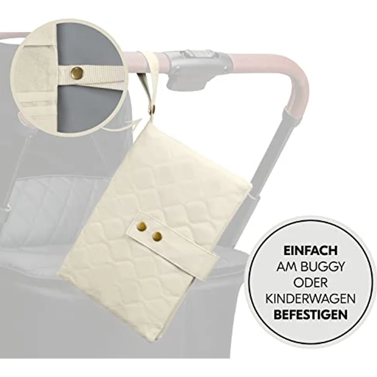 Hauck Wickeltasche Change N Walk - Beige, Windeltasche mit Wickelunterlage, Organizer, Wickeltetui mit Schlaufe – Bild 8