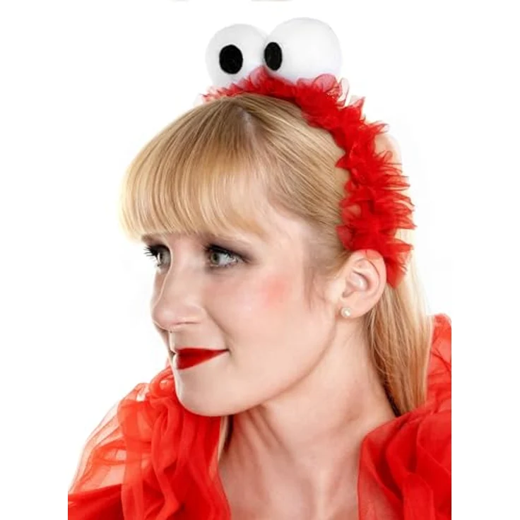 Maskworld Die Sesamstrasse Elmo Tutu - Kostüm mit mehrlagigem Tutu, Chiffon-Schal und Haarreif in kräftigem Rot, One Size – Bild 6