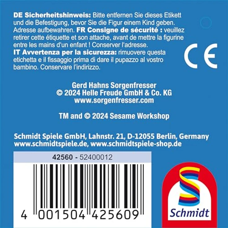 Schmidt Spiele Sorgenfresser Super Grobi, Plüschfigur 28 cm aus hochwertigem, elastischem Material, handwaschbar, ab 0 Jahren – Bild 2