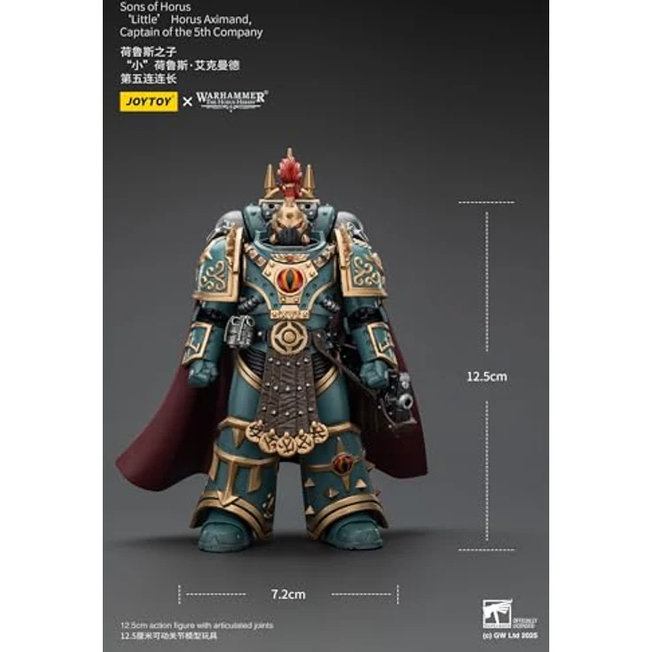 JOYTOY Warhammer Sons of Horus 'Little' Horus Aximand, Captain der 5. Firma, 1/18 Maßstab, 12,4 cm, hochdetaillierte Sammelfigur mit modularen Zubehörteilen und authentischer Rüstung – Bild 4