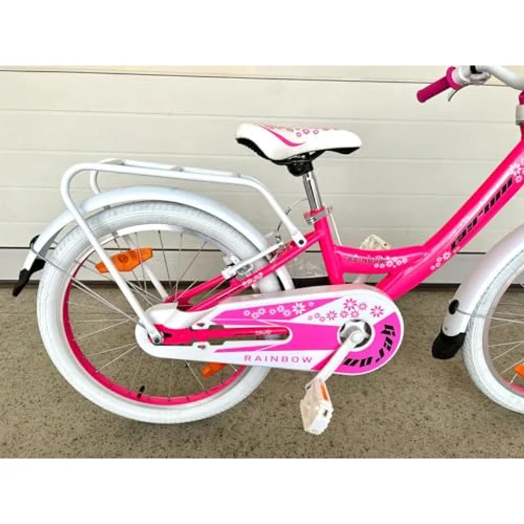 Rezzak 20 Zoll Mädchenfahrrad mit Rücktrittbremse Pink NEU 082, Schutzblech, Reflektoren, V Bremse, 26 cm Rahmenhöhe - Preisvergleich – Bild 3