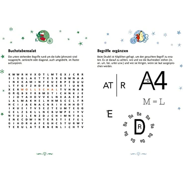 Coppenrath Verlag All überall auf den Tannenspitzen..., Adventskalender mit 24 Winter-Weihnachtsrätseln und abwechslungsreichen Spielen, bunt – Bild 2