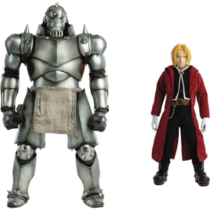 threezero Fullmetal Alchemist: Brotherhood FigZero Edward & Alphonse Elric Actionfiguren-Set, 1:6 Maßstab mit LED-Augen und austauschbaren Köpfen