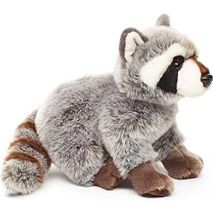 Uni-Toys - Waschbär, sitzend - 25 cm (Länge) - Plüsch-Bär, Waldtier - Plüschtier, Kuscheltier – Bild 4