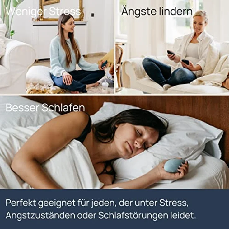 moonbird Moonbird Atem- und Meditationsgerät, Einschlafhilfe für Erwachsene mit Sofortiger Stressreduzierung und Angstlinderung - Sanftes Weiß – Bild 5