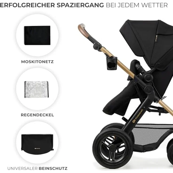 KinderKraft Moov 2 Air, 4-in-1 Kinderwagen mit umwandelbarem Sitz, aufblasbaren Rädern und Zubehörset – Bild 17