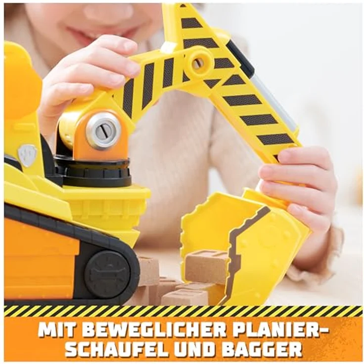 Spin Master RBL Rubble & Crew Dlx Vehicle, Bark Yard Deluxe Bulldozer mit Rubble-Spielfigur, Licht- und Geräuscheffekten, beweglichen Werkzeugen – Bild 3