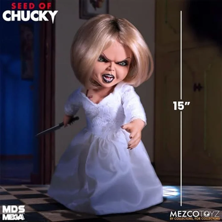 Mezco Toys Chuckys Baby - Tiffany MDS Mega Scale Sprechende Actionfigur, 38 cm mit 8 Filmzitaten, multicolor – Bild 3